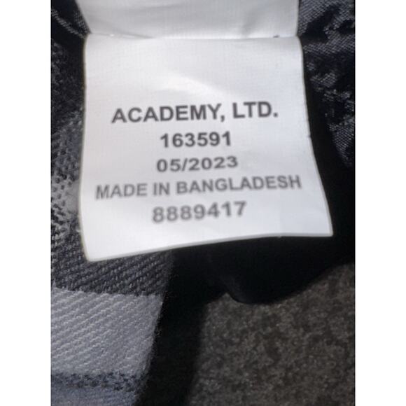 Brazos Work Force Flannel Hooded Quilted Jacket Mens Large Plaid Snaps Pockets - Picture 7 of 8